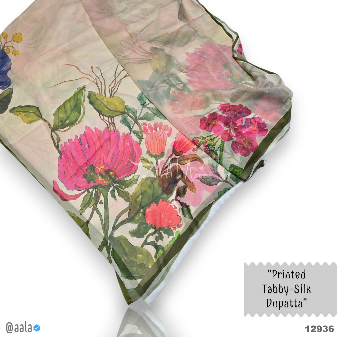 Printed-Tabby Chiffon Blend Dupatta-32-Inches PRINTED 2.25-Metres #12936