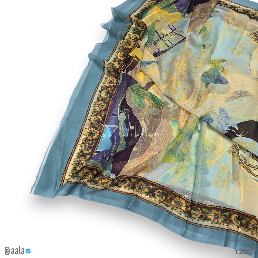 Printed-Tabby Chiffon Blend Dupatta-32-Inches PRINTED 2.25-Metres 