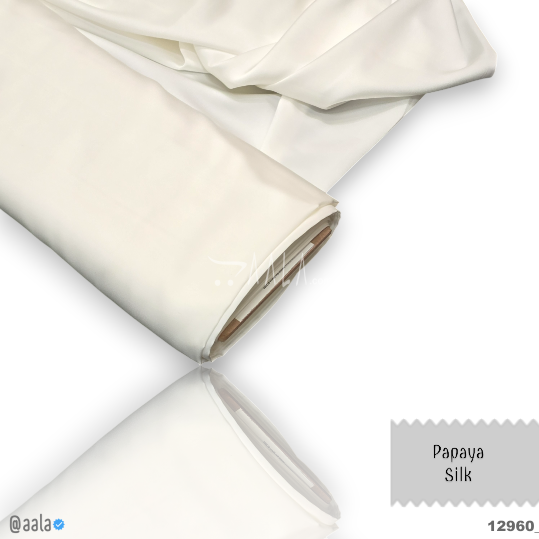 Papaya Silk Blend 58-Inches WHITE Per-Metre 