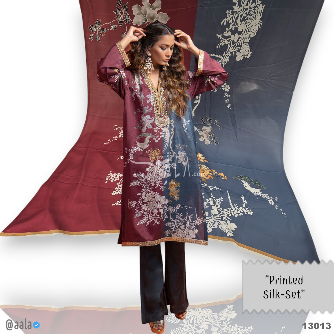 Printed Silk Blend 44-Inches PRINTED Per-Pc #13013