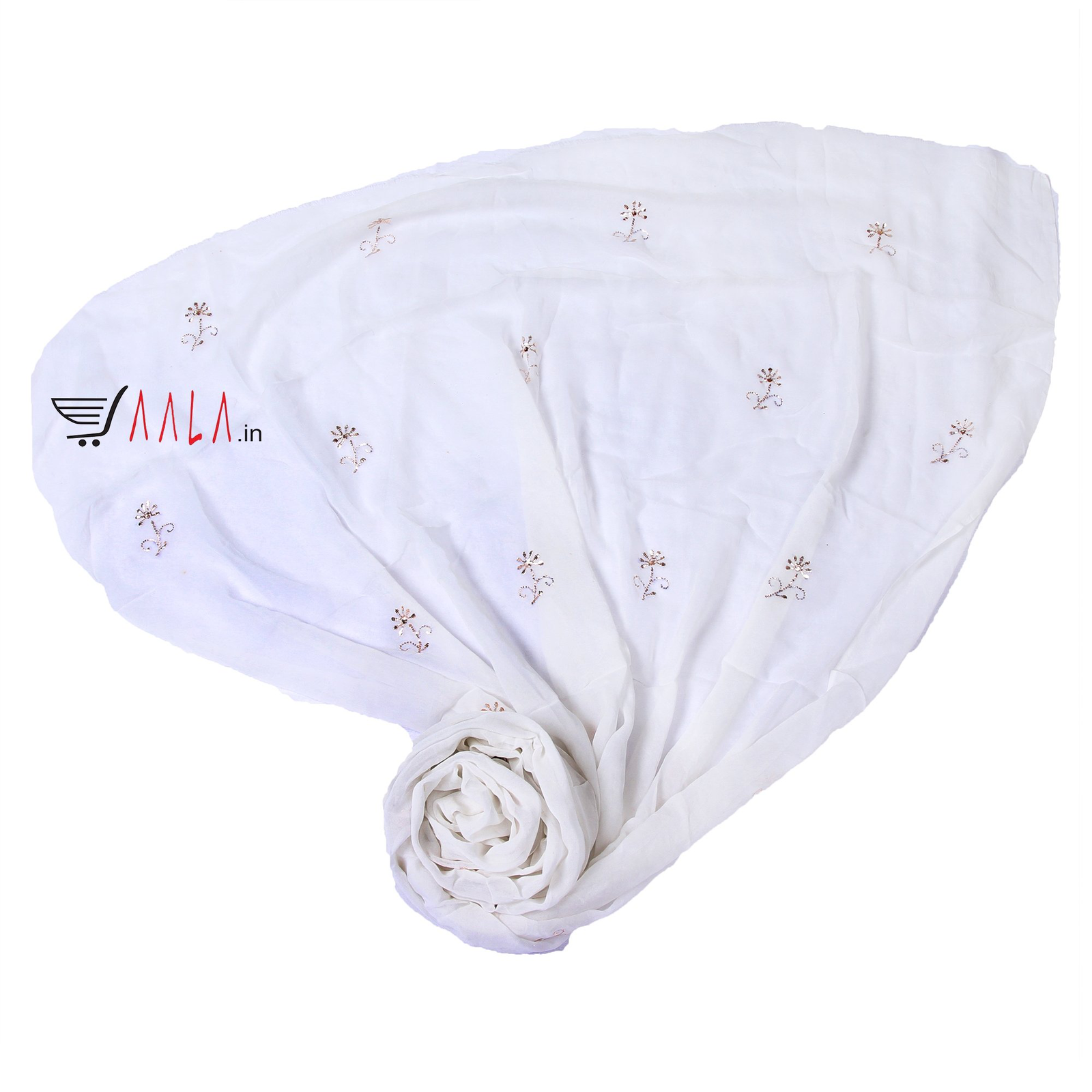 Gold Badla Georgette Dupatta 44 Inches Dyeable 2.00 Metres 