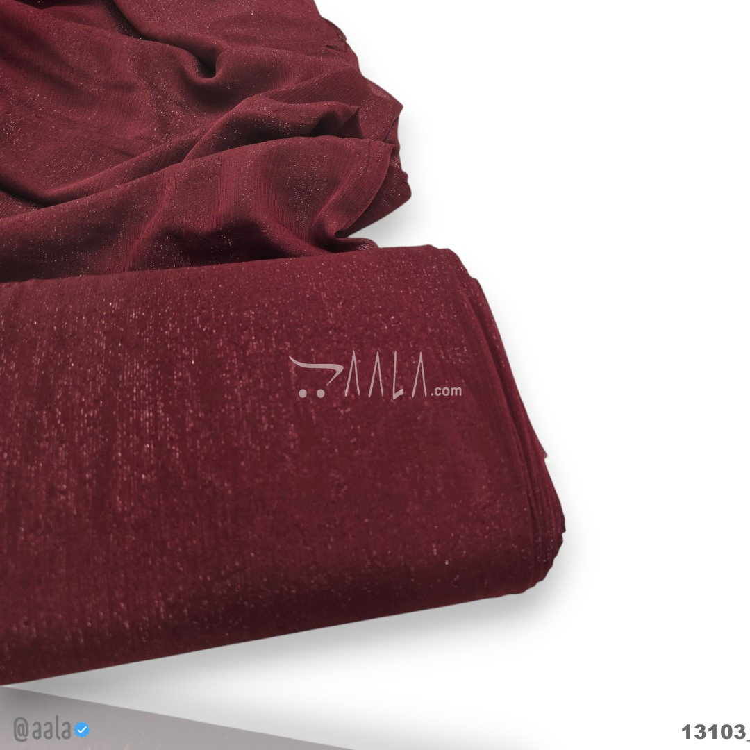 Emri-Sparkle Chiffon Blend 58-Inches MAROON Per-Metre 