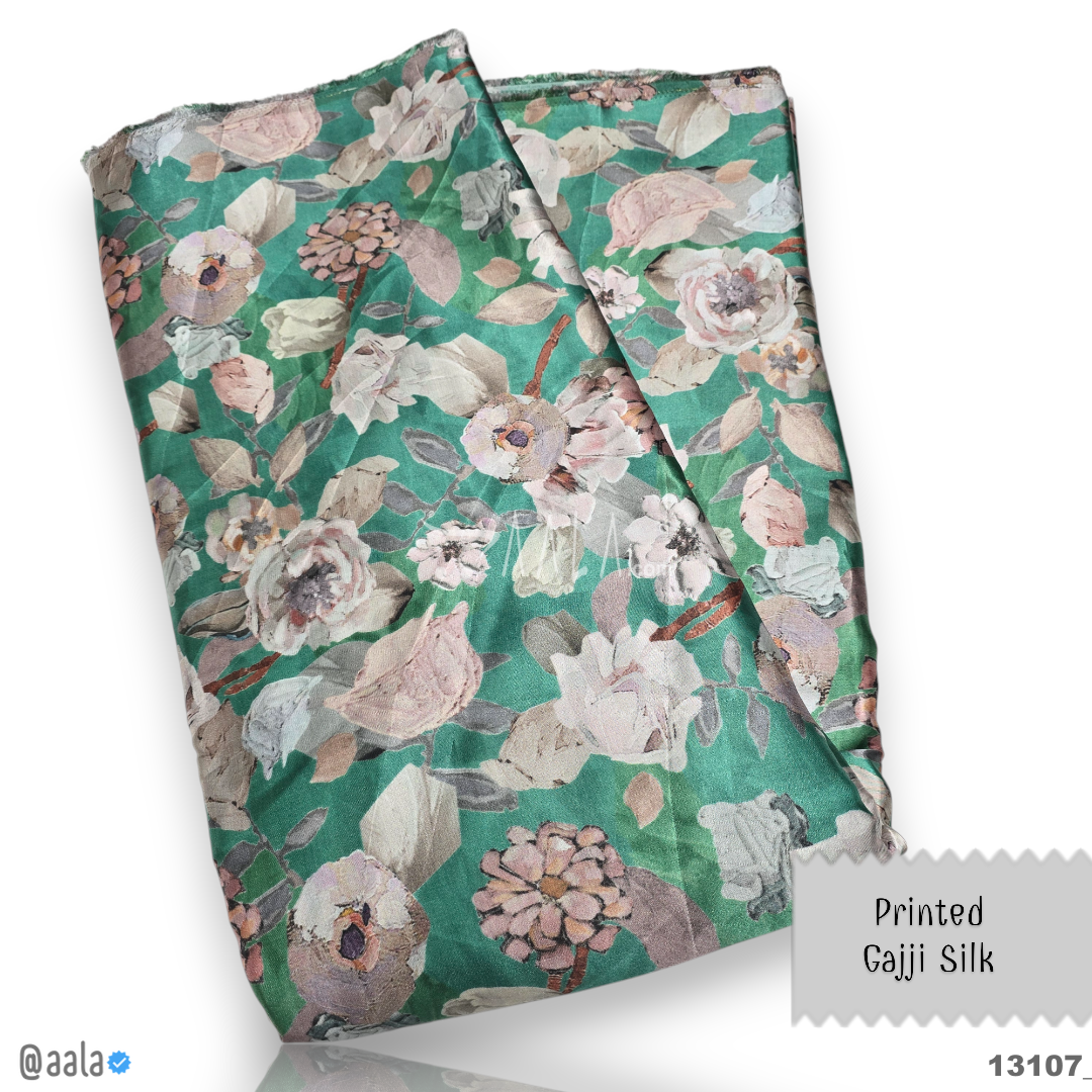 Printed-Gaji Silk Viscose 44-Inches PRINTED Per-Metre #13107