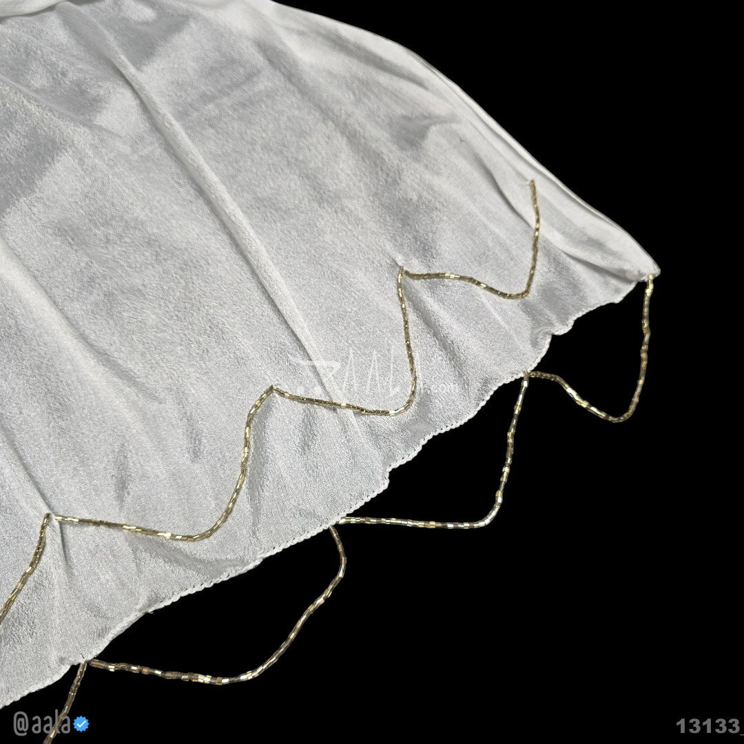 Single-Line-U3 Chinon Nylon Dupatta-32-Inches DYEABLE 2.25-Metres 