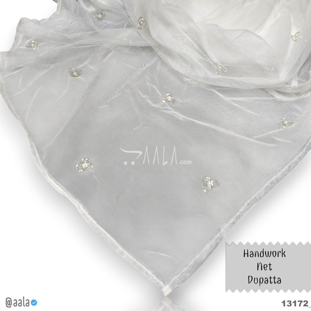 Handwork Net Nylon Dupatta-40-Inches DYEABLE 2.25-Metres #13172