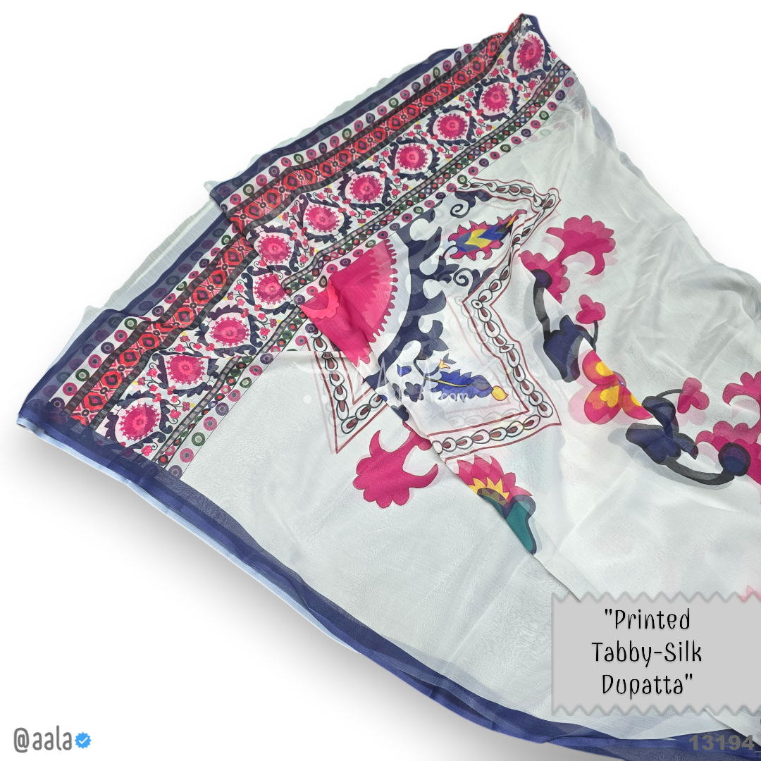 Printed-Tabby Chiffon Blend Dupatta-32-Inches PRINTED 2.25-Metres 