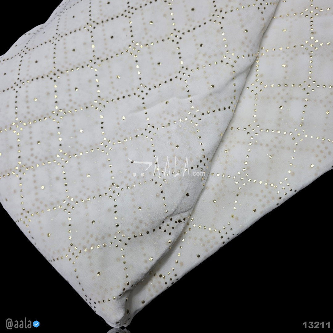 Machine-Mukaish Georgette Nylon 44-Inches DYEABLE Per-Metre 