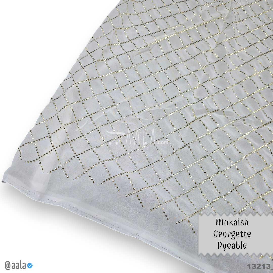 Machine-Mukaish Georgette Nylon 44-Inches DYEABLE Per-Metre #13213