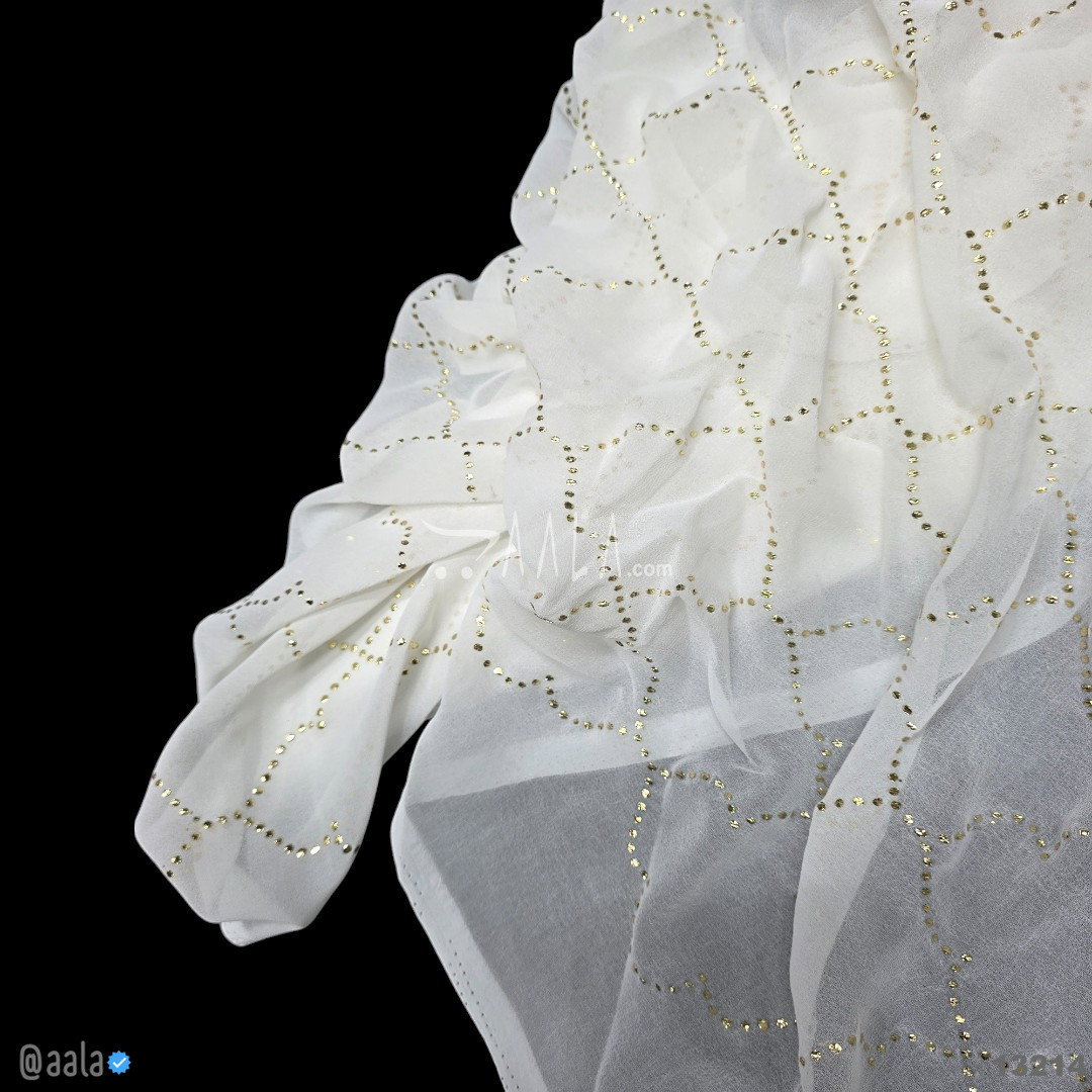 Machine-Mukaish Georgette Nylon 44-Inches DYEABLE Per-Metre 