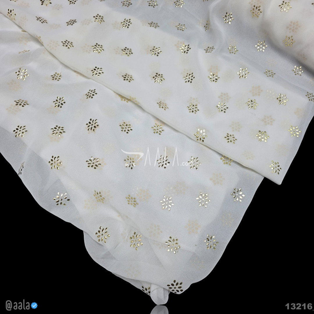 Machine-Mukaish Georgette Nylon 44-Inches DYEABLE Per-Metre 
