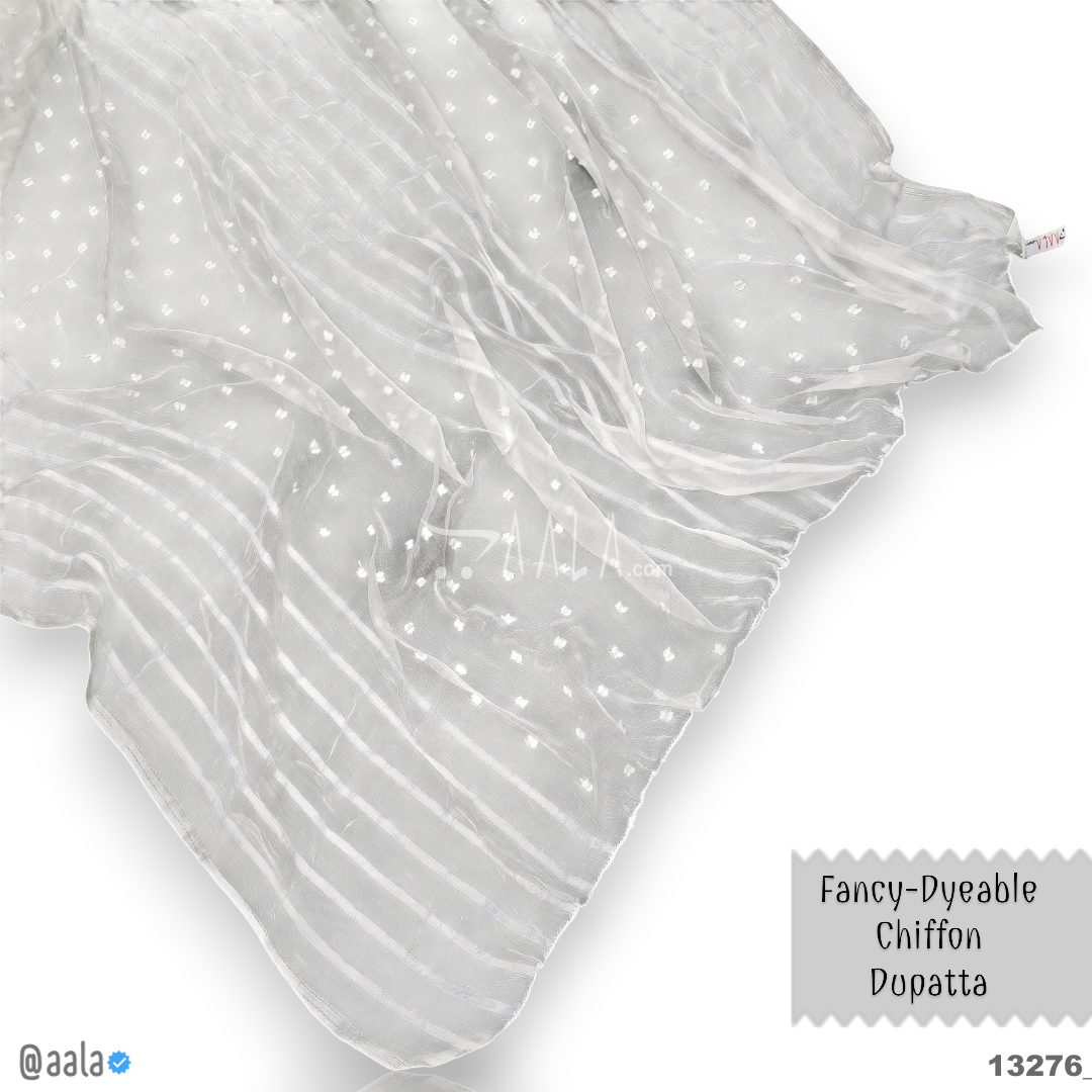 Fancy Chiffon Nylon Dupatta-36-Inches DYEABLE 2.25-Metres #13276