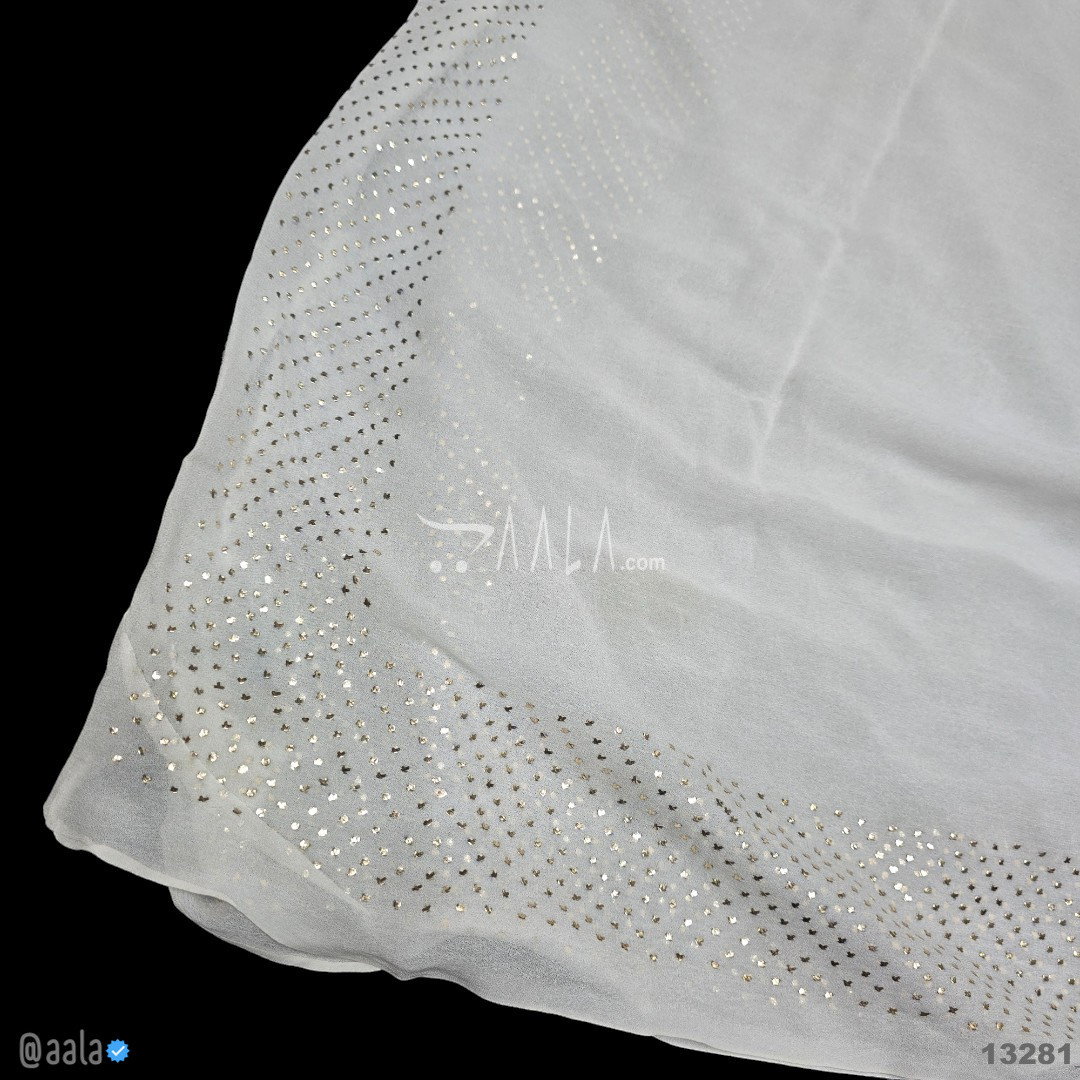 Hand-Mukaish Georgette Viscose Dupatta-44-Inches DYEABLE 2.25-Metres 