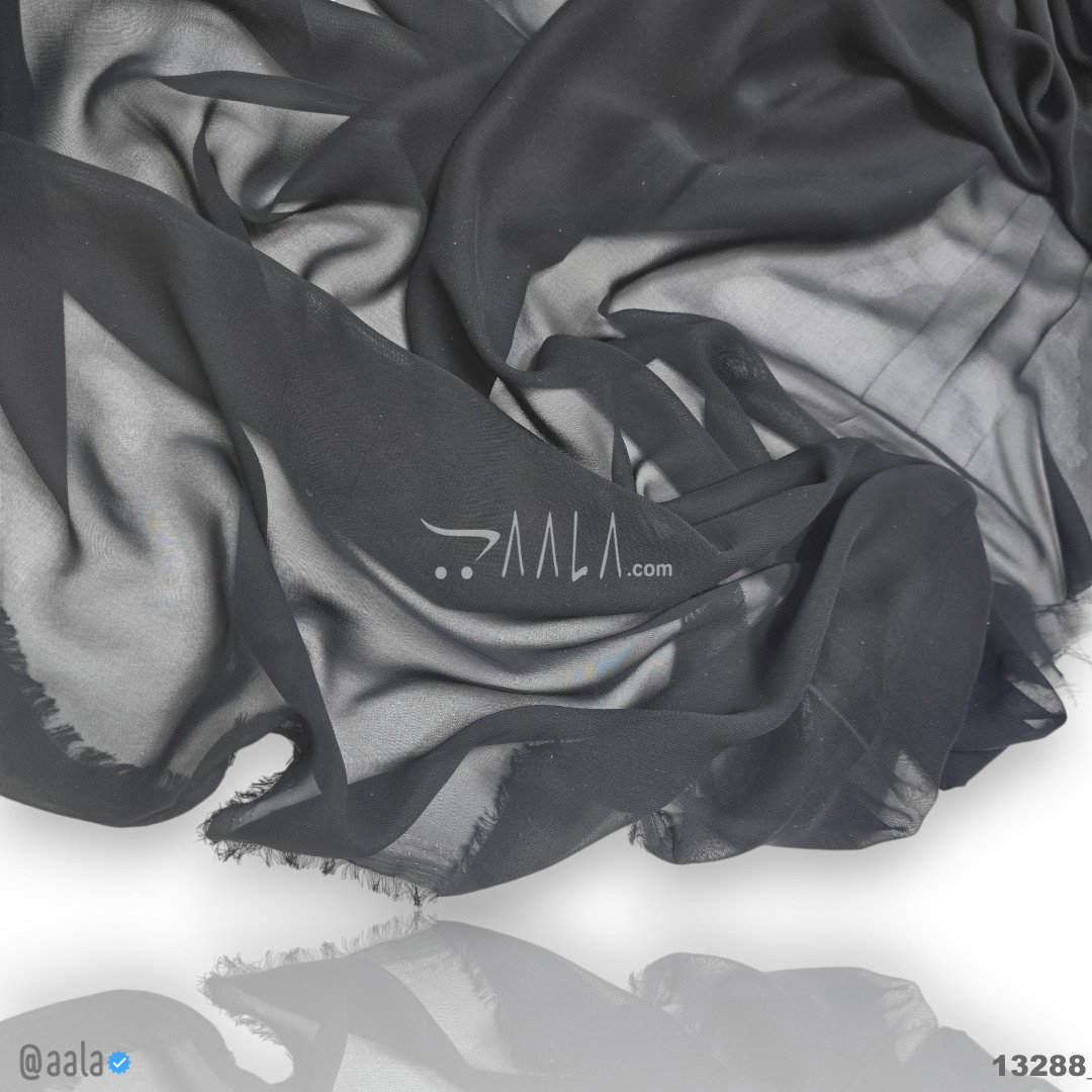Apple Georgette Blend 58-Inches BLACK Per-Metre 