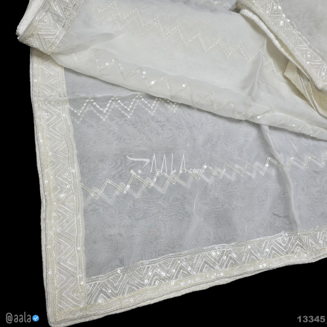 Embroidered Organza Viscose Dupatta-40-Inches DYEABLE 2.50-Metres 