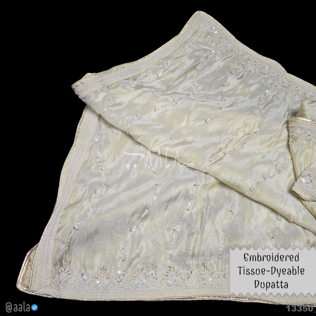Handwork-Banarsi-Tissue Silk Viscose Dupatta-40-Inches DYEABLE 2.50-Metres 