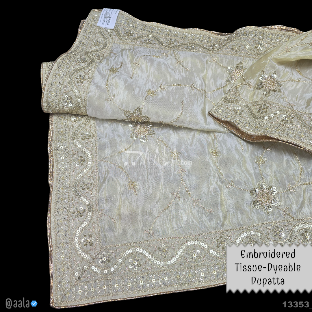 Banarsi-Tissue Silk Viscose Dupatta-40-Inches DYEABLE 2.50-Metres 
