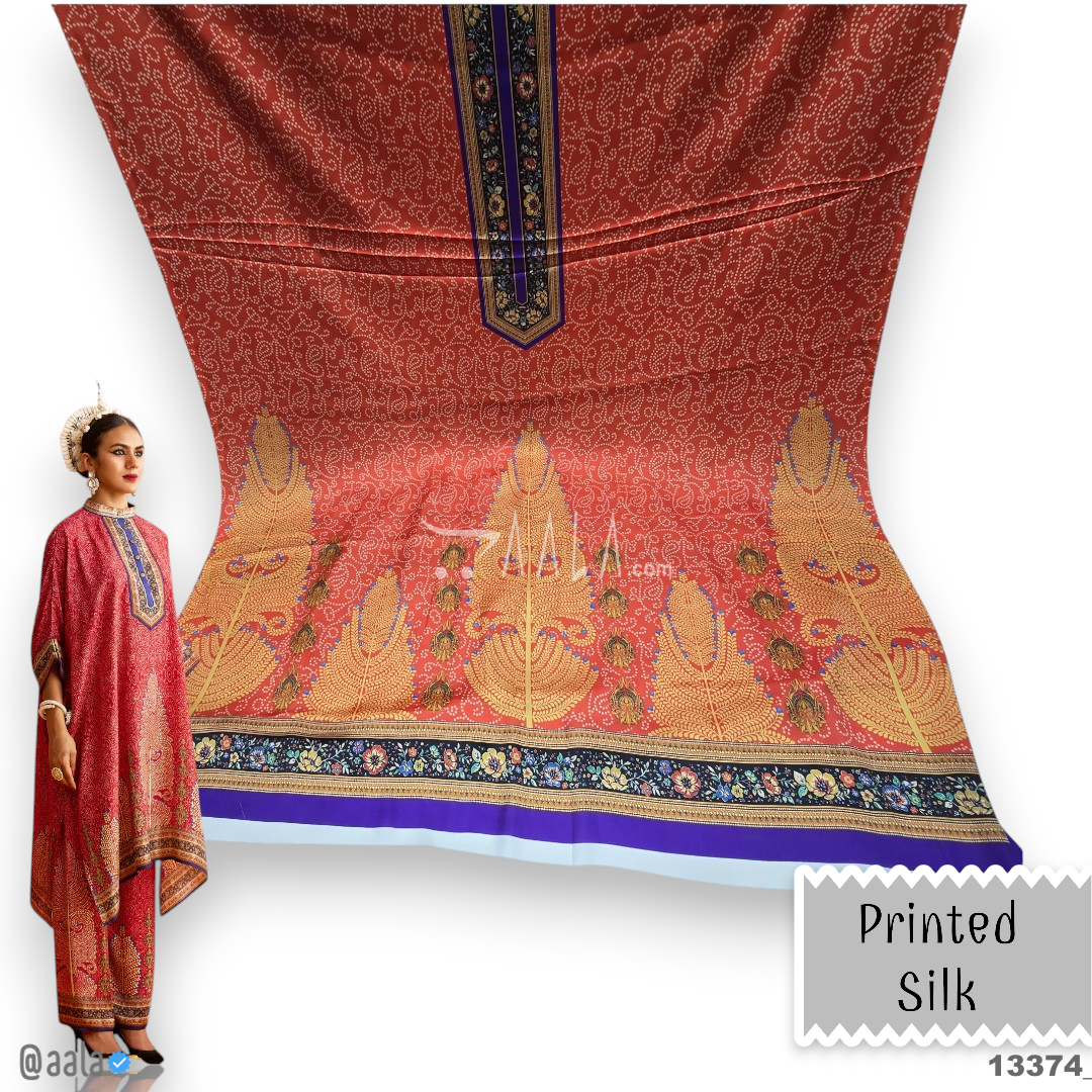 Printed Silk Blend 44-Inches PRINTED Per-Pc #13374