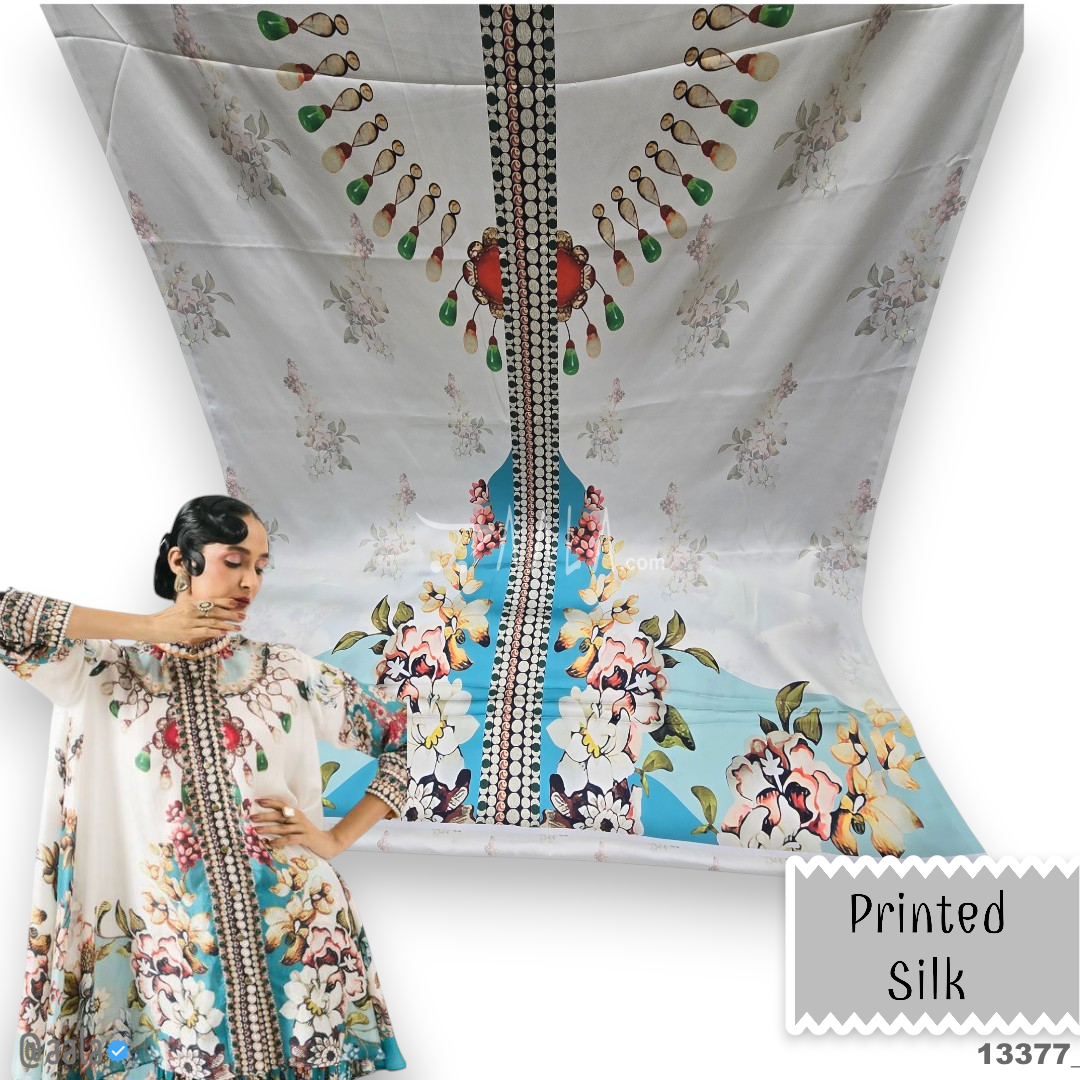 Printed Silk Blend 44-Inches PRINTED Per-Pc #13377
