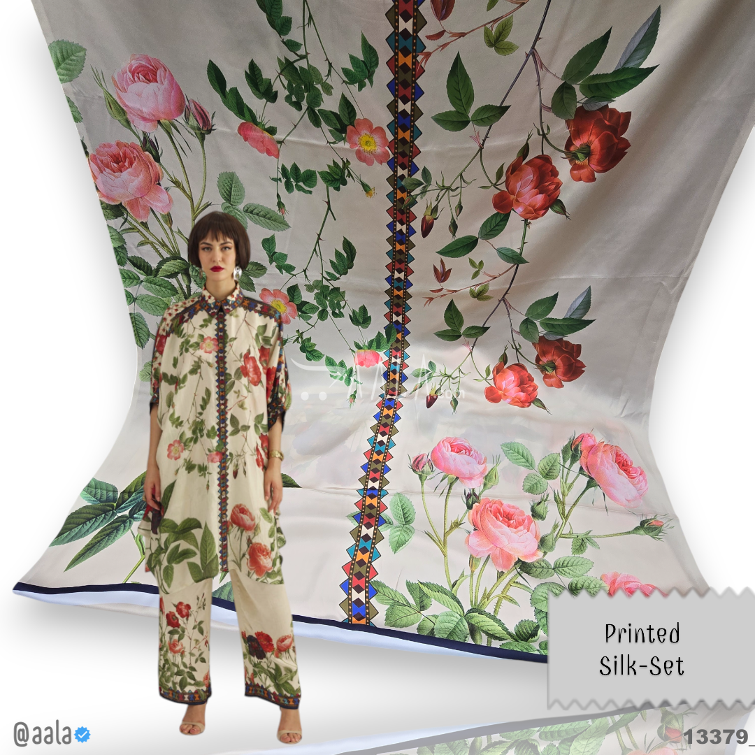 Printed Silk Blend 44-Inches PRINTED Per-Pc #13379