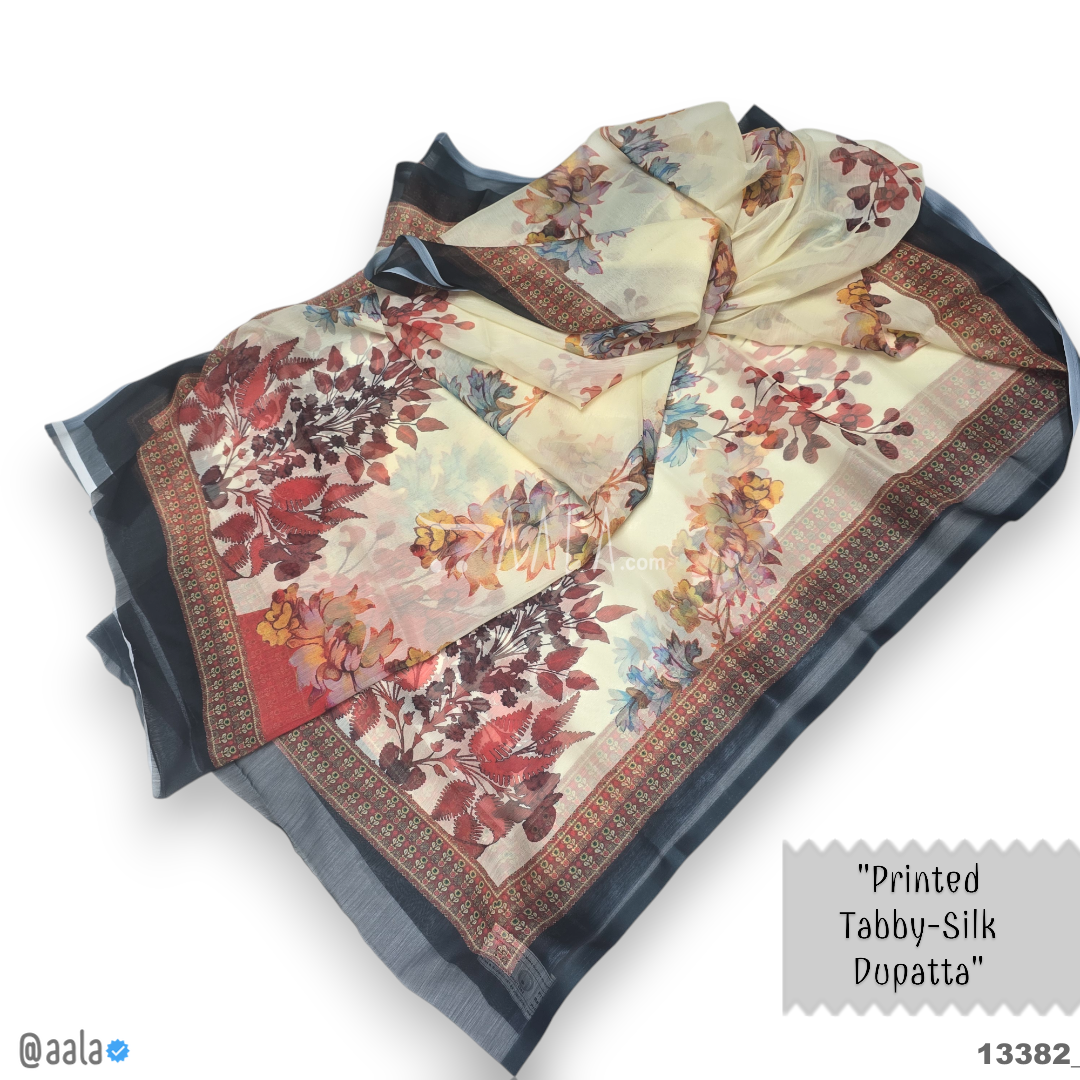 Printed-Tabby Chiffon Blend Dupatta-32-Inches PRINTED 2.25-Metres 
