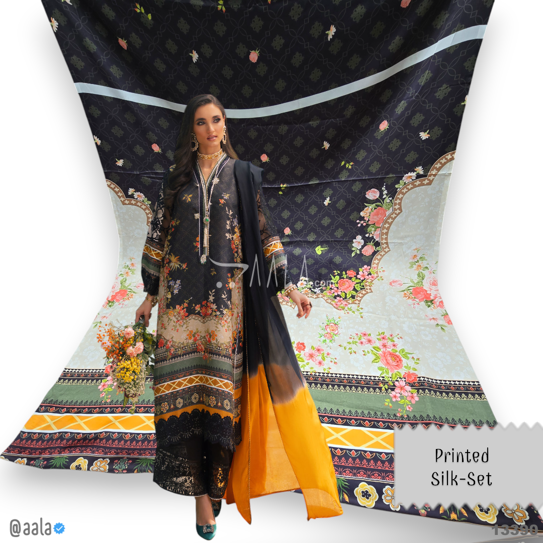 Printed Silk Blend 44-Inches PRINTED Per-Pc #13390
