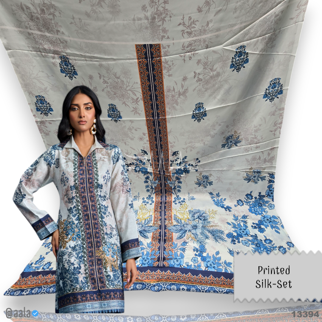 Printed Silk Blend 44-Inches PRINTED Per-Pc #13394
