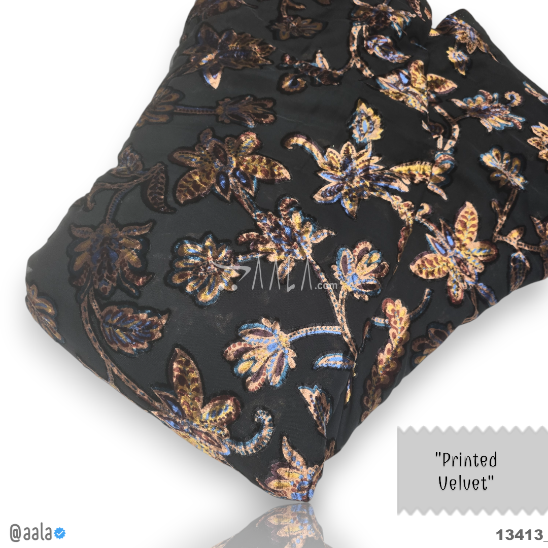 Printed-Brasso Velvet Blend 44-Inches PRINTED Per-Metre #13413