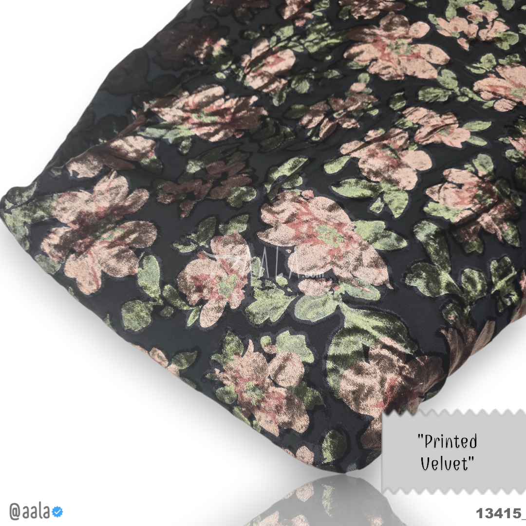 Printed-Brasso Velvet Blend 44-Inches PRINTED Per-Metre #13415
