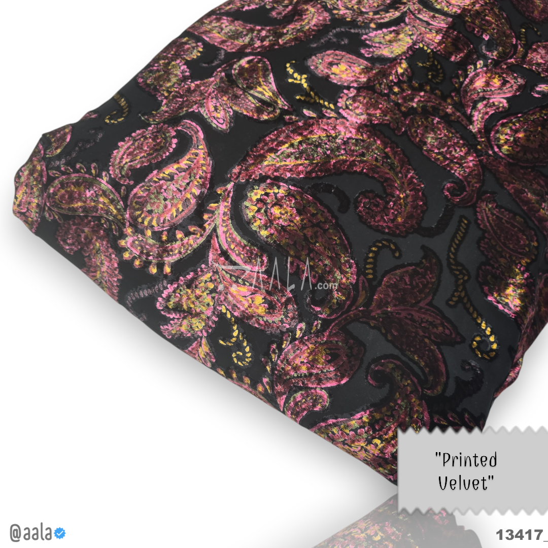 Printed-Brasso Velvet Blend 44-Inches PRINTED Per-Metre #13417