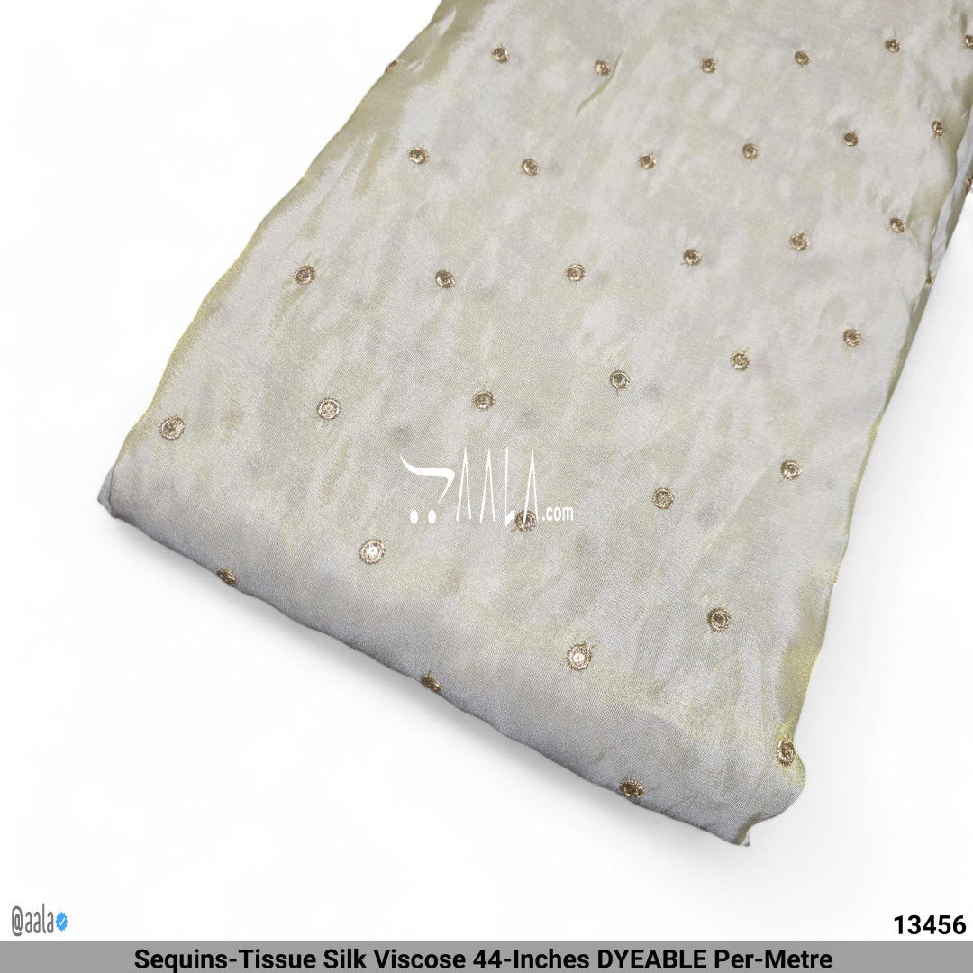 Sequins-Tissue Silk Viscose 44-Inches DYEABLE Per-Metre #13456