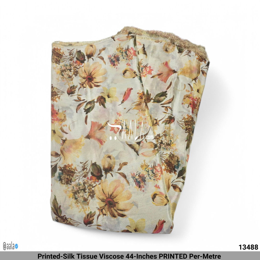 Printed-Silk Tissue Viscose 44-Inches PRINTED Per-Metre #13488