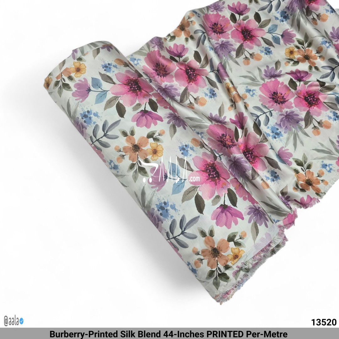 Burberry-Printed Silk Blend 44-Inches PRINTED Per-Metre #13520