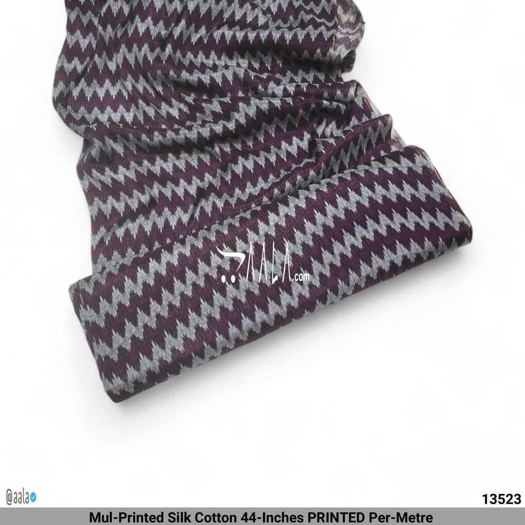 Mul-Printed Silk Cotton 44-Inches PRINTED Per-Metre #13523