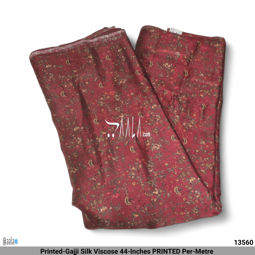 Printed-Gajji Silk Viscose 44-Inches PRINTED Per-Metre #13560