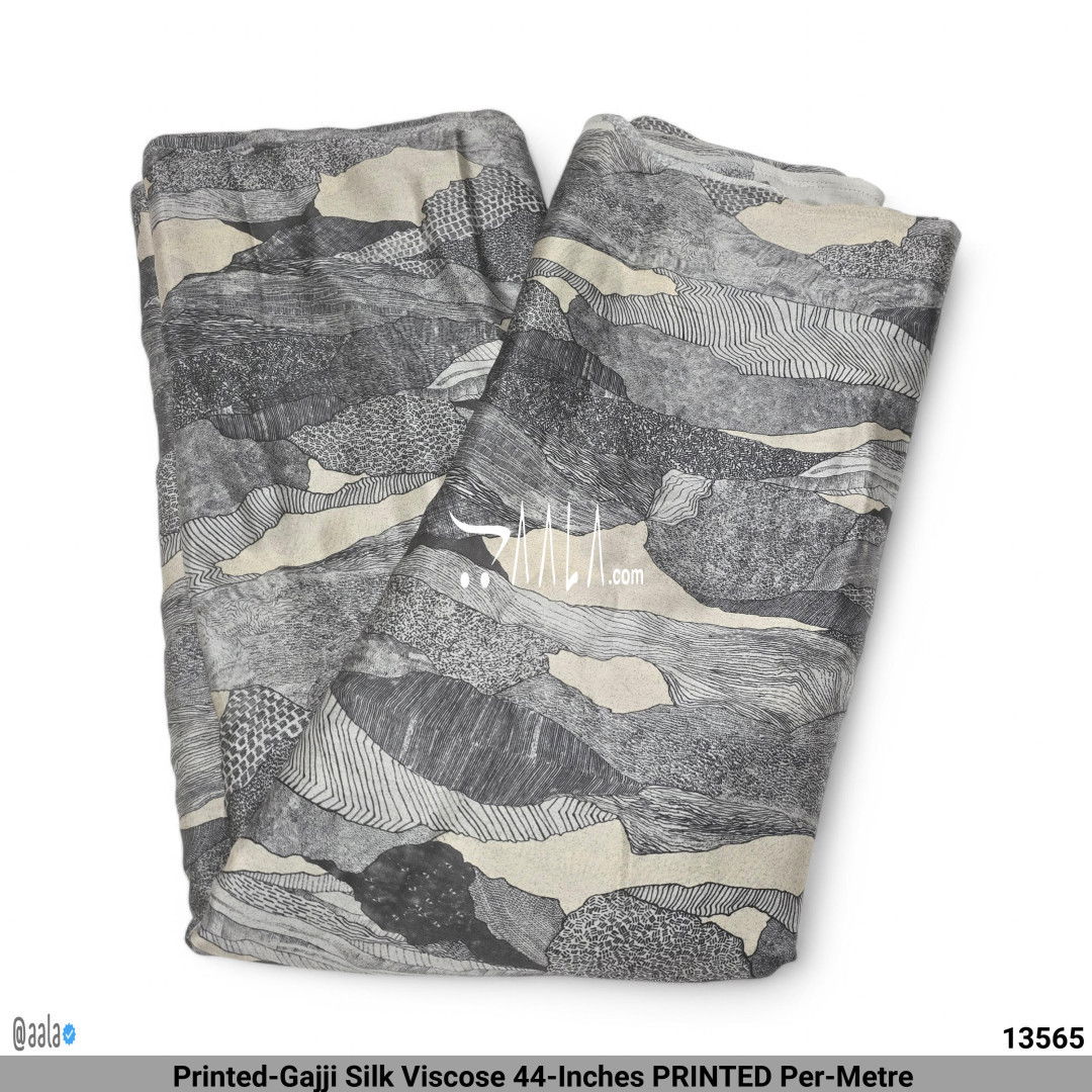 Printed-Gajji Silk Viscose 44-Inches PRINTED Per-Metre #13565