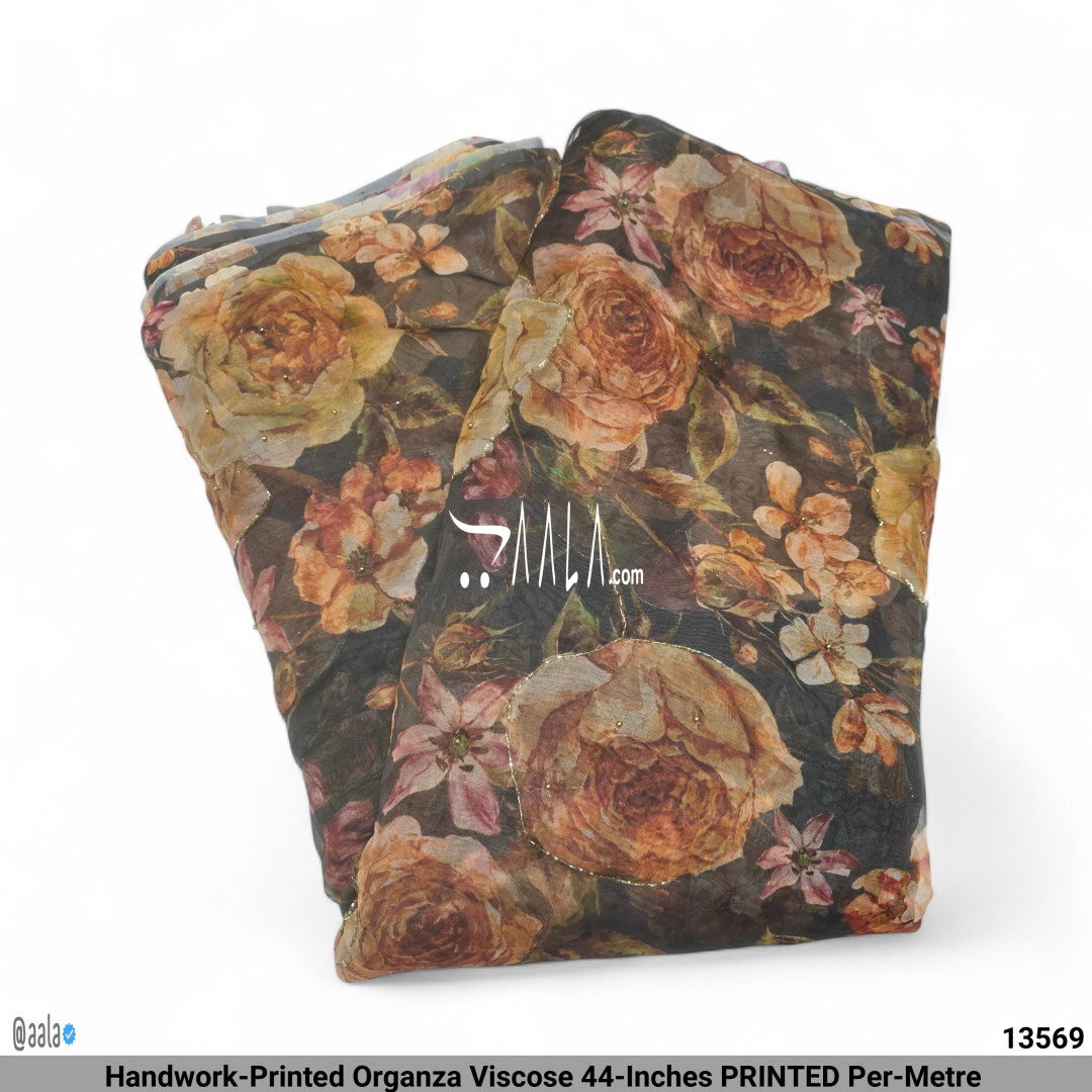 Handwork-Printed Organza Viscose 44-Inches PRINTED Per-Metre 