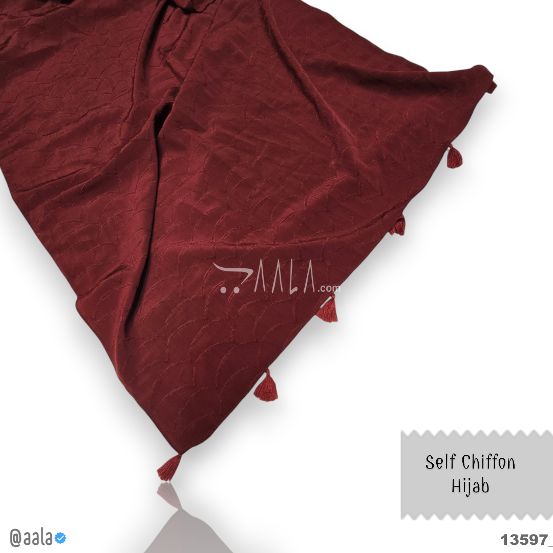 Self Chiffon Blend Dupatta-28-Inches MAROON 2.25-Metres 