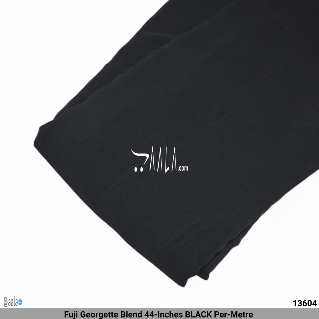 Fuji Georgette Blend 44-Inches BLACK Per-Metre #13604