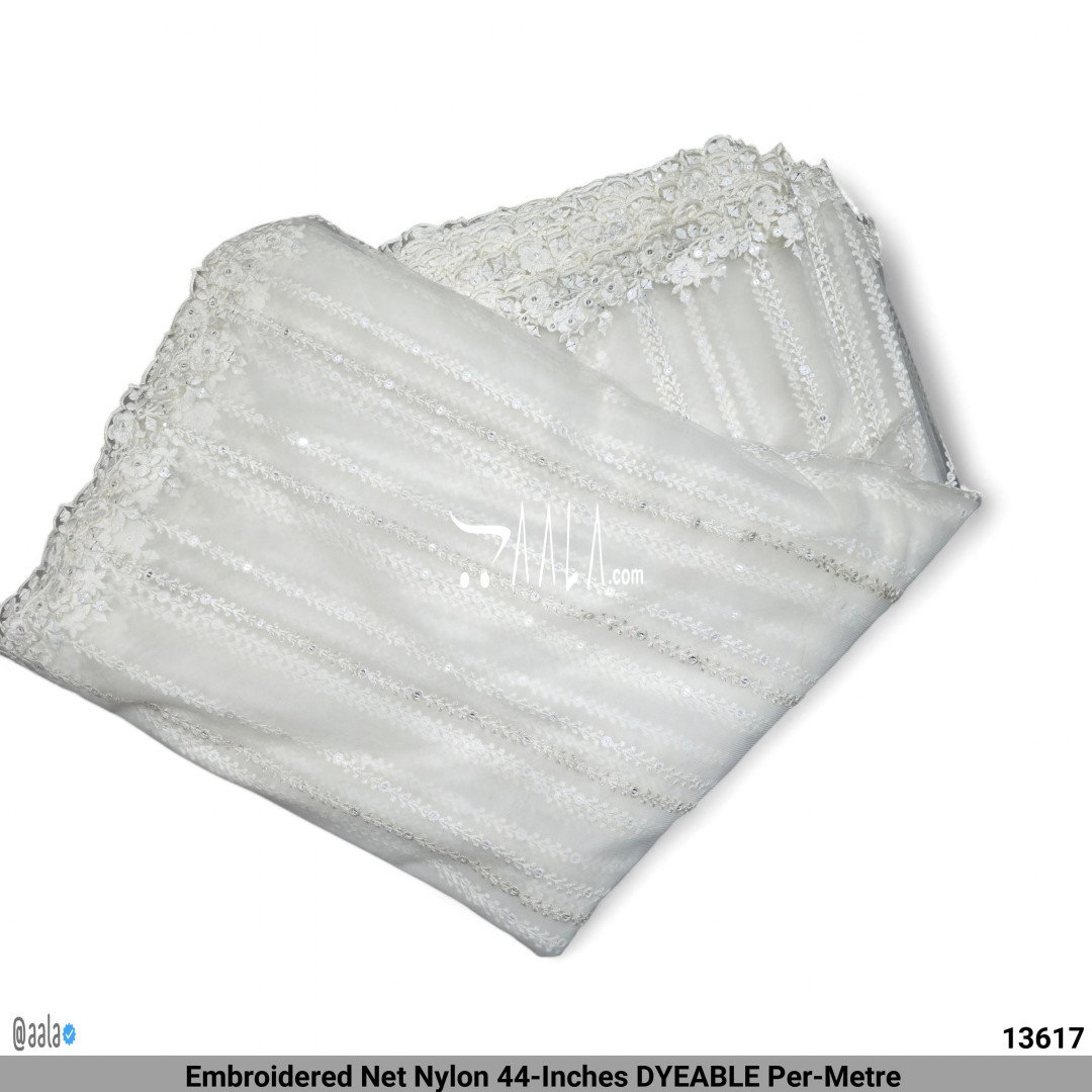 Embroidered Net Nylon 44-Inches DYEABLE Per-Metre 