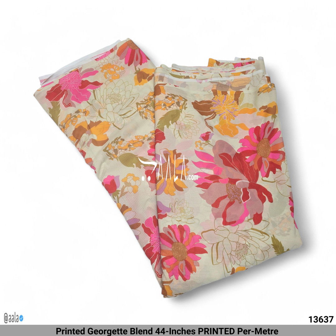 Printed Georgette Blend 44-Inches PRINTED Per-Metre #13637