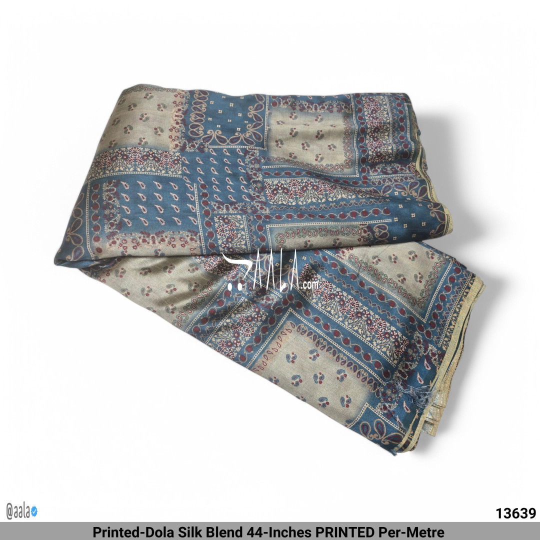 Printed-Dola Silk Blend 44-Inches PRINTED Per-Metre #13639