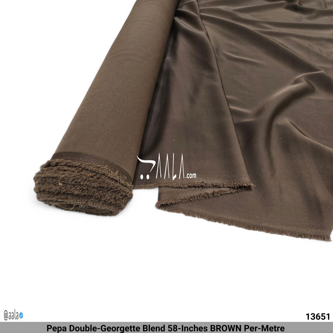 Pepa Double-Georgette Blend 58-Inches BROWN Per-Metre #13651