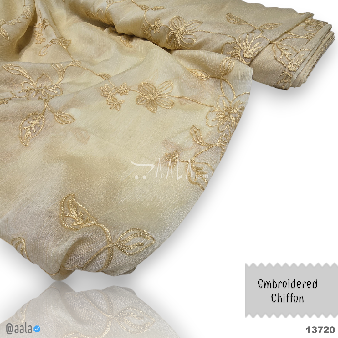 Embroidered Chiffon Blend 44-Inches BIEGE Per-Metre #13720