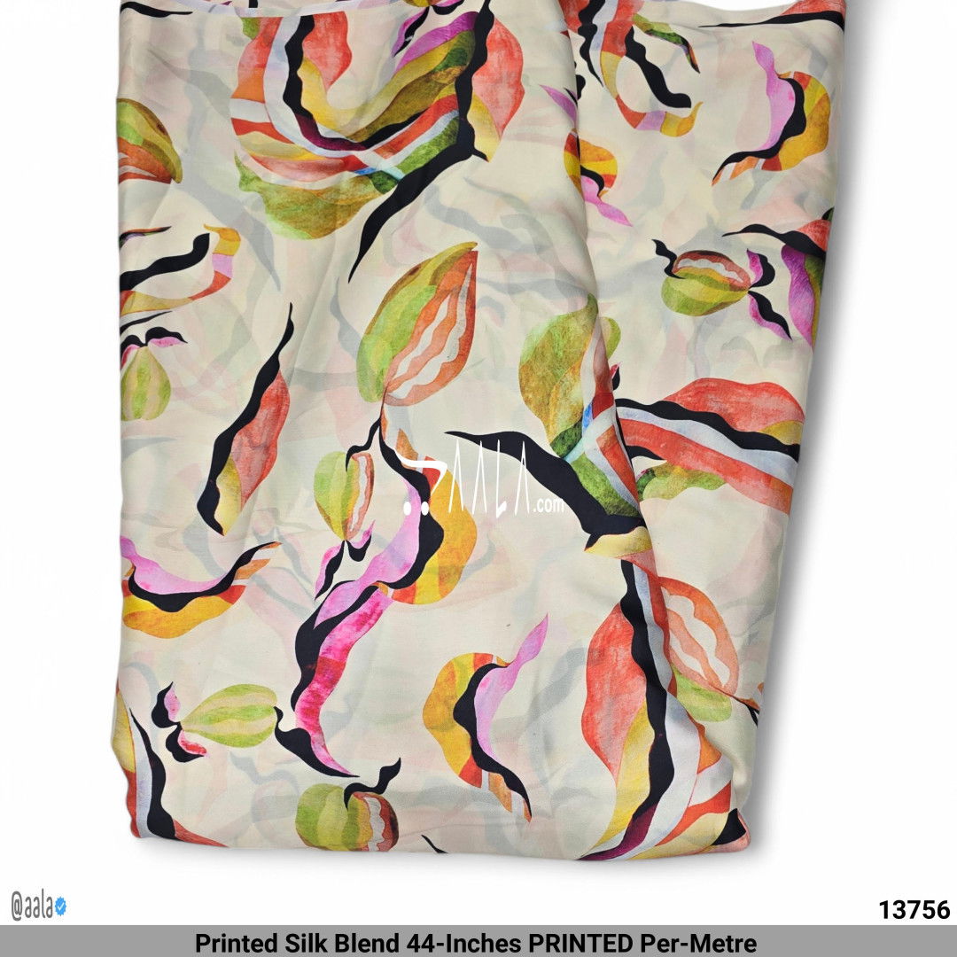 Printed Silk Blend 44-Inches PRINTED Per-Metre #13756