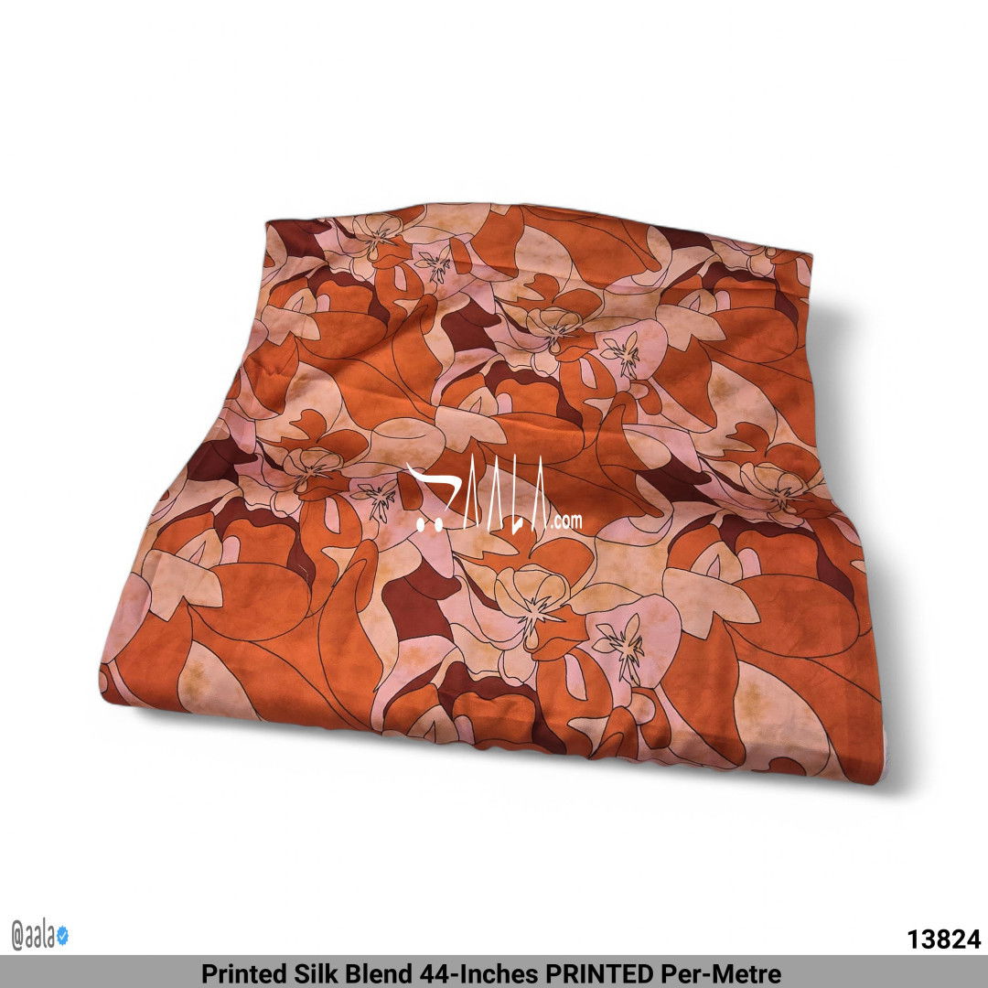 Printed Silk Blend 44-Inches PRINTED Per-Metre #13824