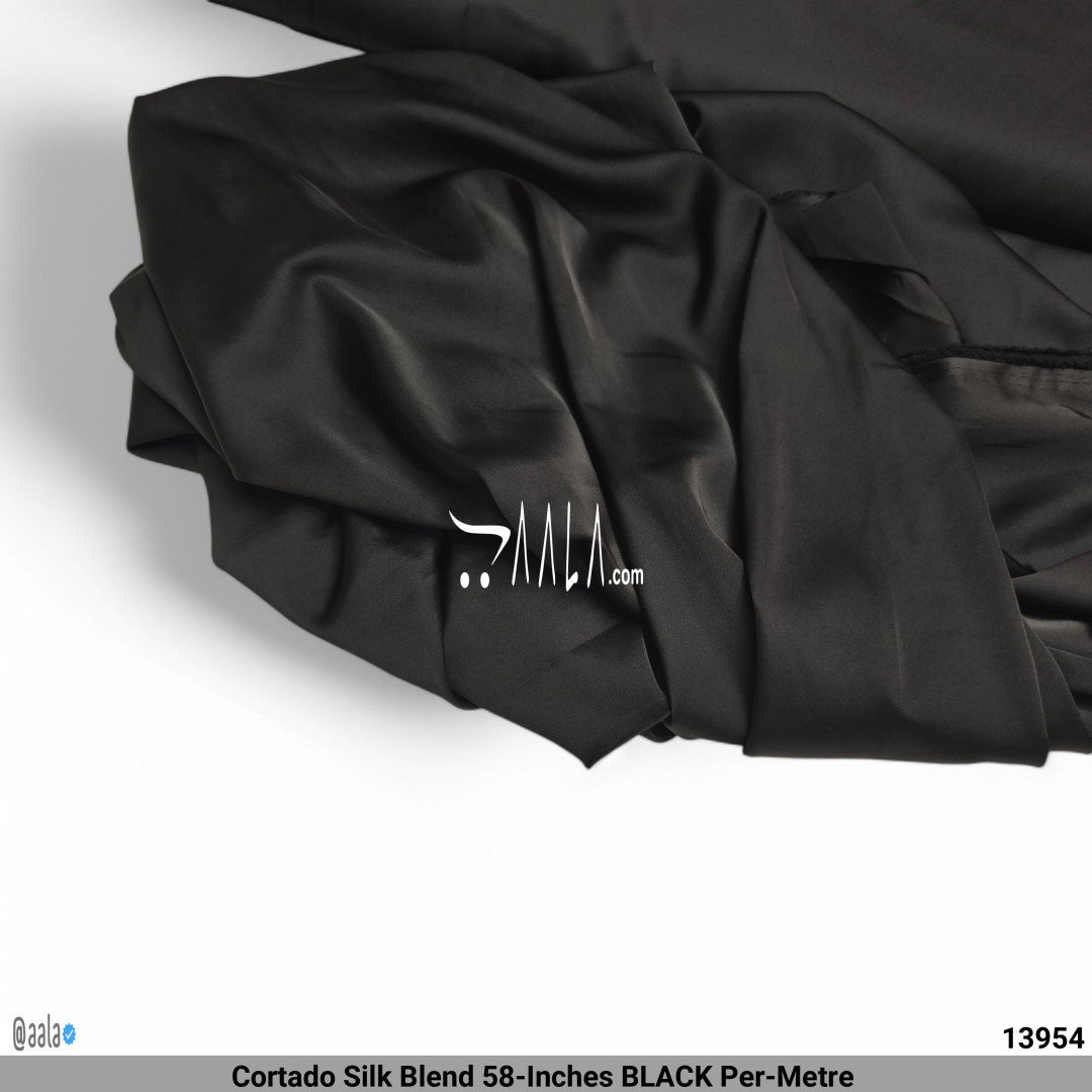 Cortado Silk Blend 58-Inches BLACK Per-Metre 