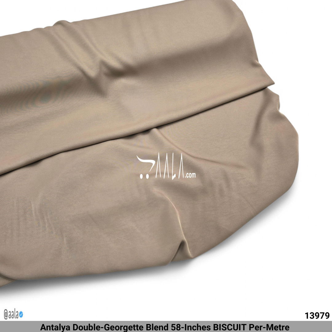 Antalya Double-Georgette Blend 58-Inches BISCUIT Per-Metre #13979