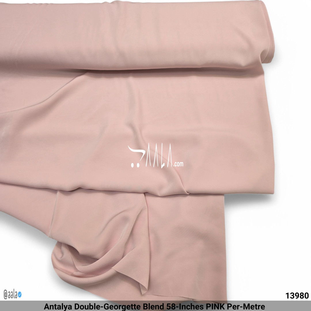 Antalya Double-Georgette Blend 58-Inches PINK Per-Metre #13980