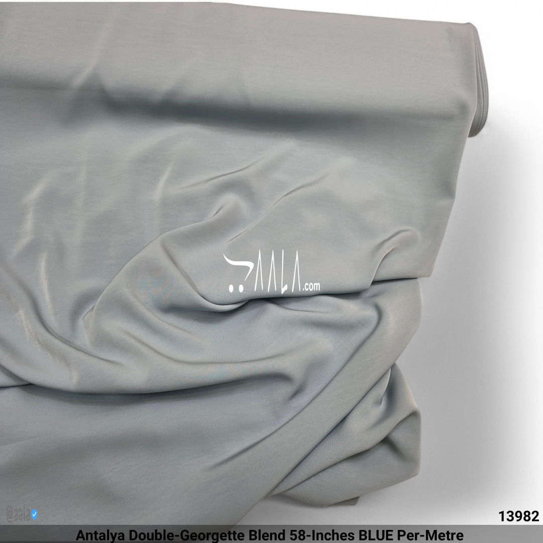 Antalya Double-Georgette Blend 58-Inches BLUE Per-Metre #13982