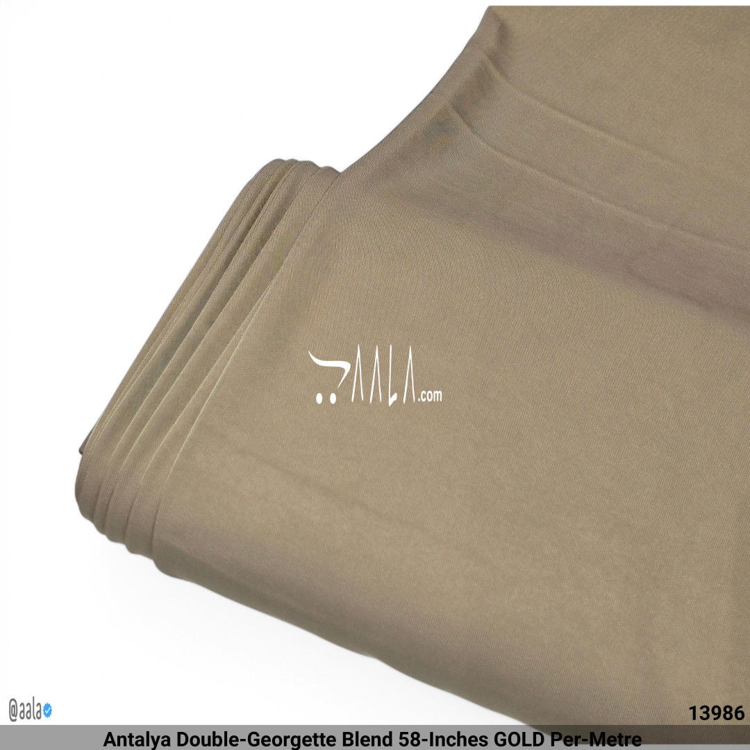 Antalya Double-Georgette Blend 58-Inches GOLD Per-Metre #13986